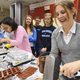 Best science lab ever. Jennifer Dailey and her JHU students experimenting with chocolate. Credit: Will Kirk/Johns Hopkins University